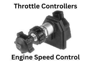 Monochrome image of a throttle controller, emphasizing its importance in controlling engine speed and performance